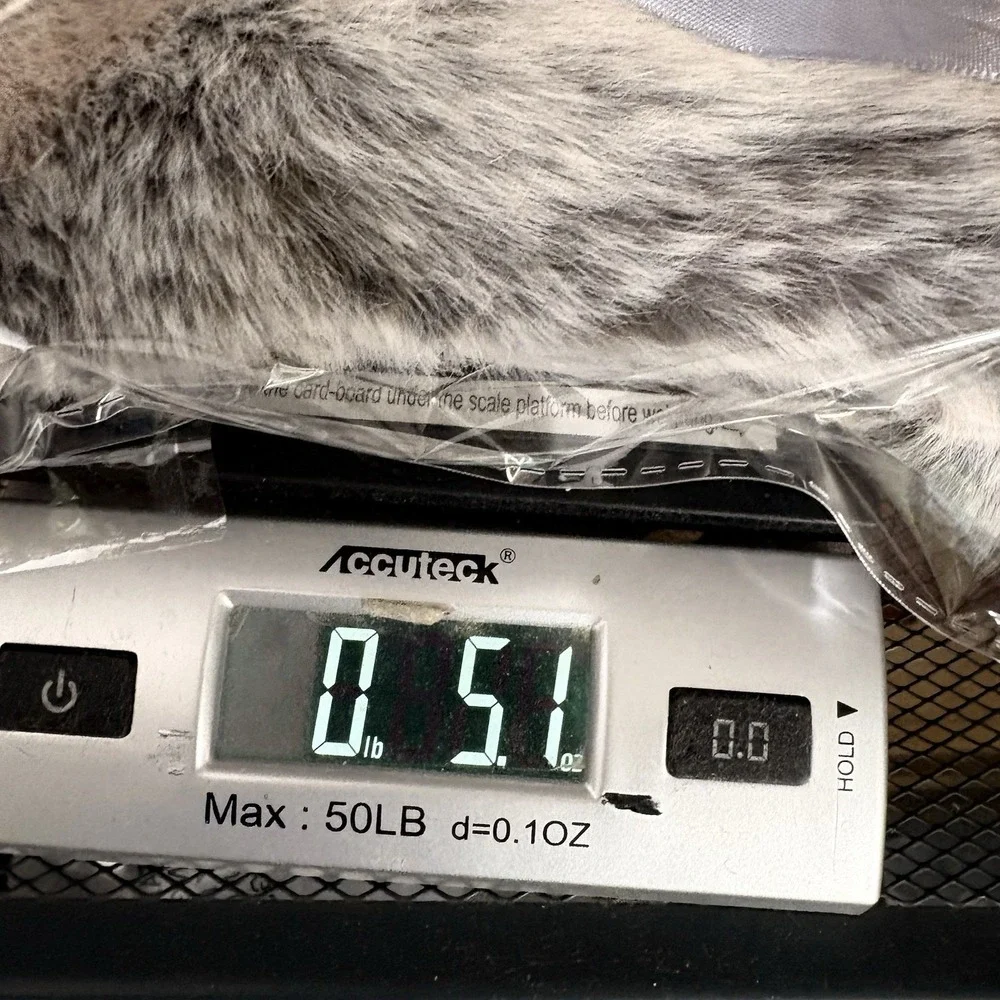 Gray Faux Fur Wine Bottle Gift Bag Satin Ribbon Tie Holiday Bottle Cover Luxe